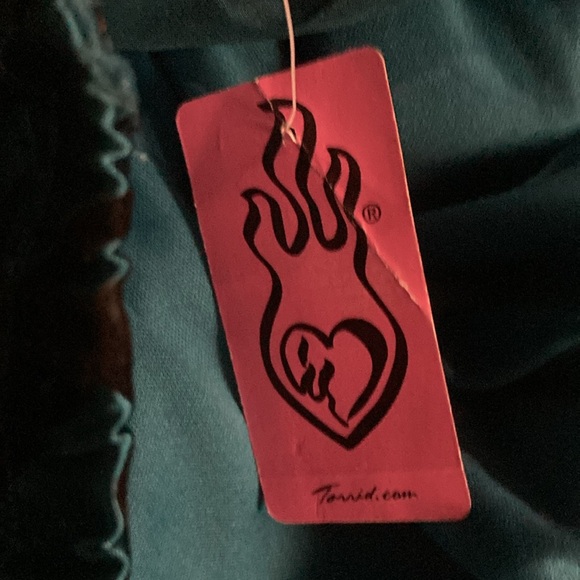 NWT Torrid Sleeveless Rose-Patterned Bow Dress ~ Size 16 ~ Peacock Blue, Black - Picture 8 of 8